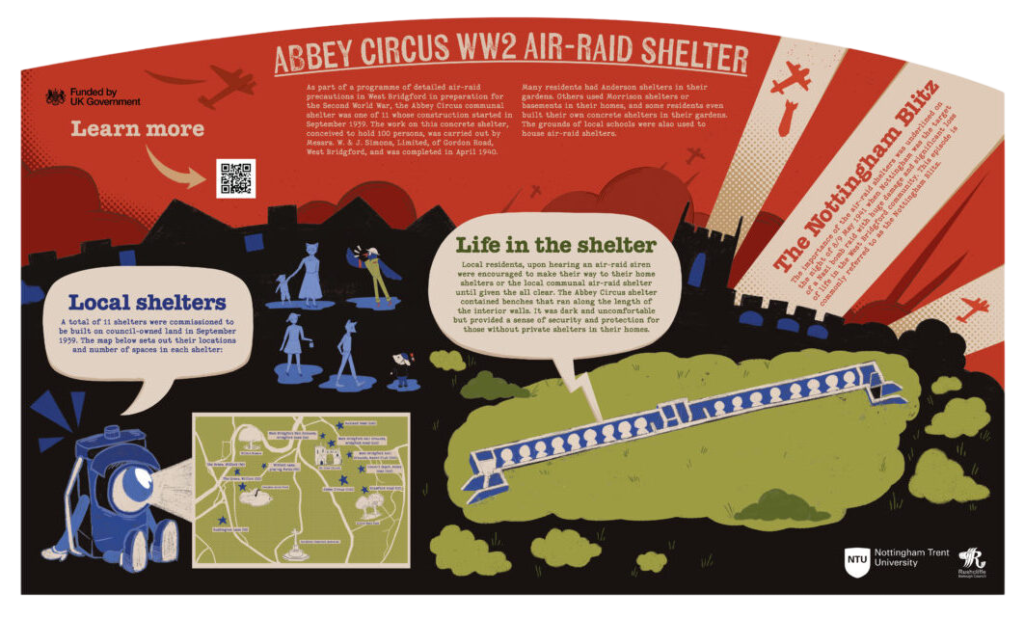 Abbey Circus WW2 air-raid shelter signage artwork